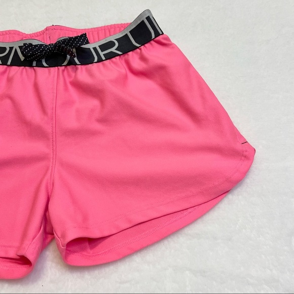 Under Armour Pink and Black Athletic Shorts Girls Size Medium - Picture 3 of 8